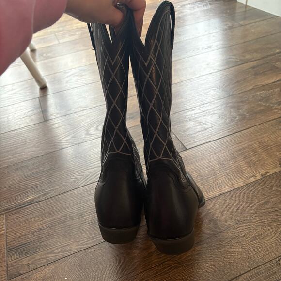 Twisted X Hooey Black Leather Ruff Western Cowboy Boot MWT0023 Mens Size 8.5 D